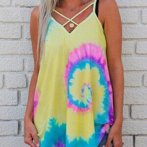 Criss Cross Tie Dye Tank Top – Size M & L